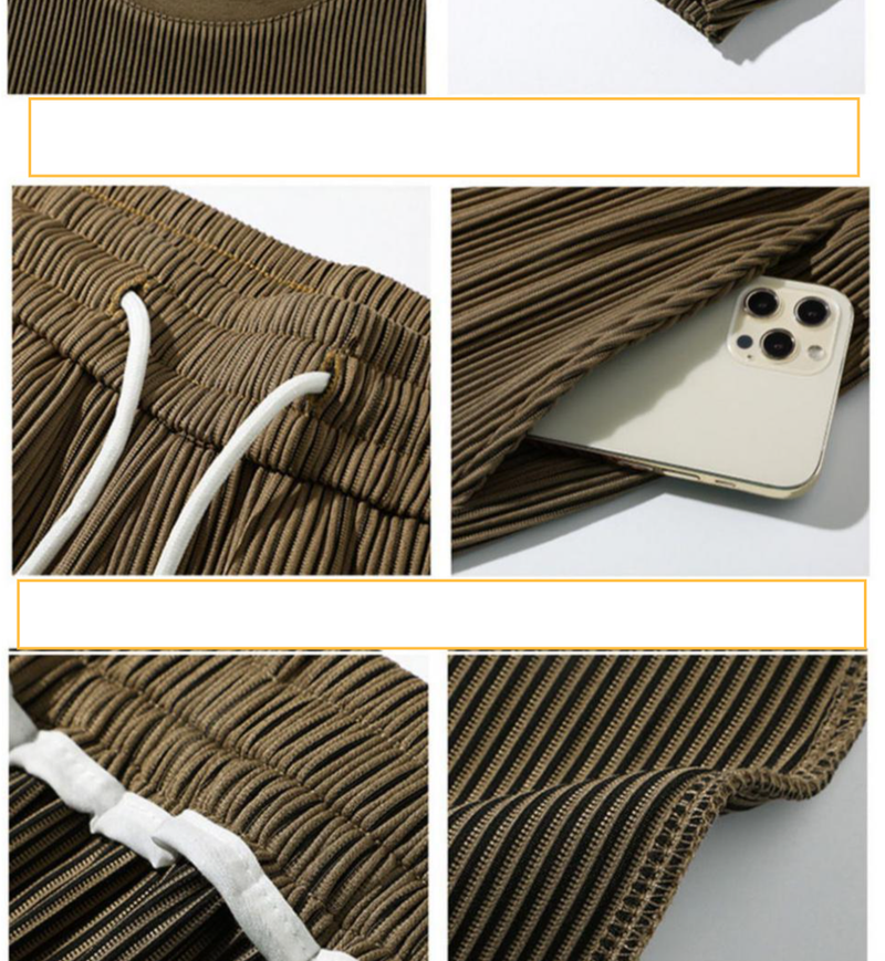 Îmbrăcăminte pentru bărbați, costum sport din mătase glacială, vară pentru bărbați, subțire, casual, pantaloni lungi, tricou cu mânecă scurtă, set de haine cu drapaj și uscare rapidă_voghion.com
