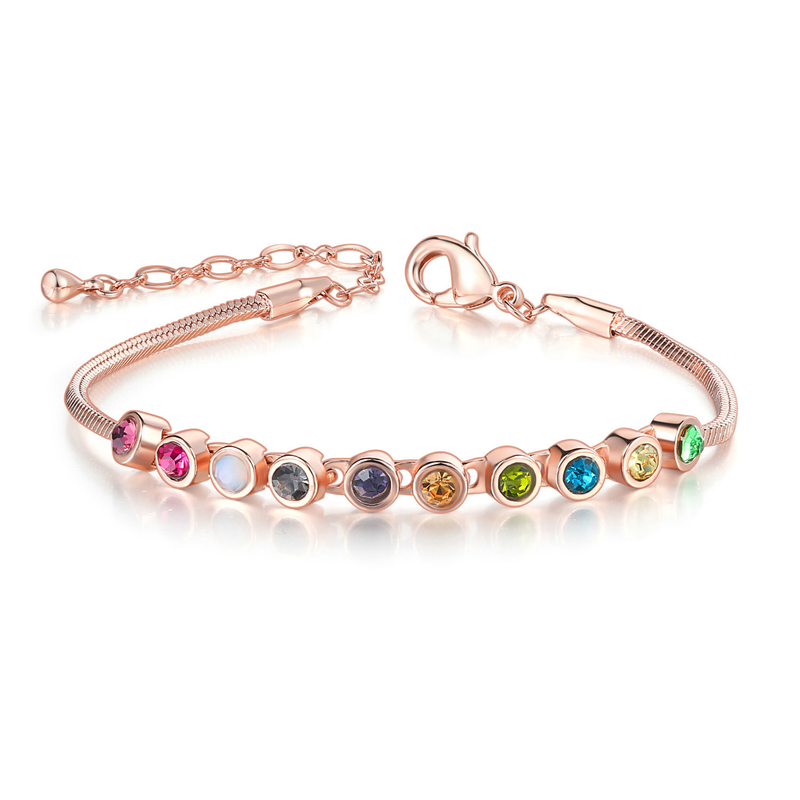 Unisex Mode Einfach Heißer Verkauf frauen Kette Armband Rose Gold Überzogene Farbige Zirkon Schmuck_voghion.com