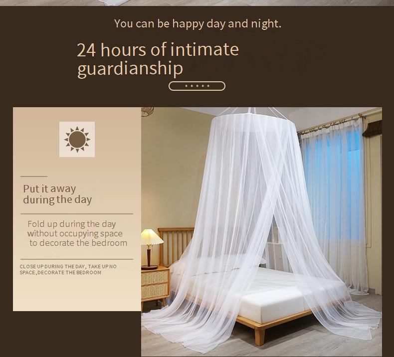 Darmowa instalacja Dome Princess Mosquito Net 1,8 metra 1,5 m Podwójne łóżko sufitowe szyfrowanie zagęszczony wzór namiotu_voghion.com
