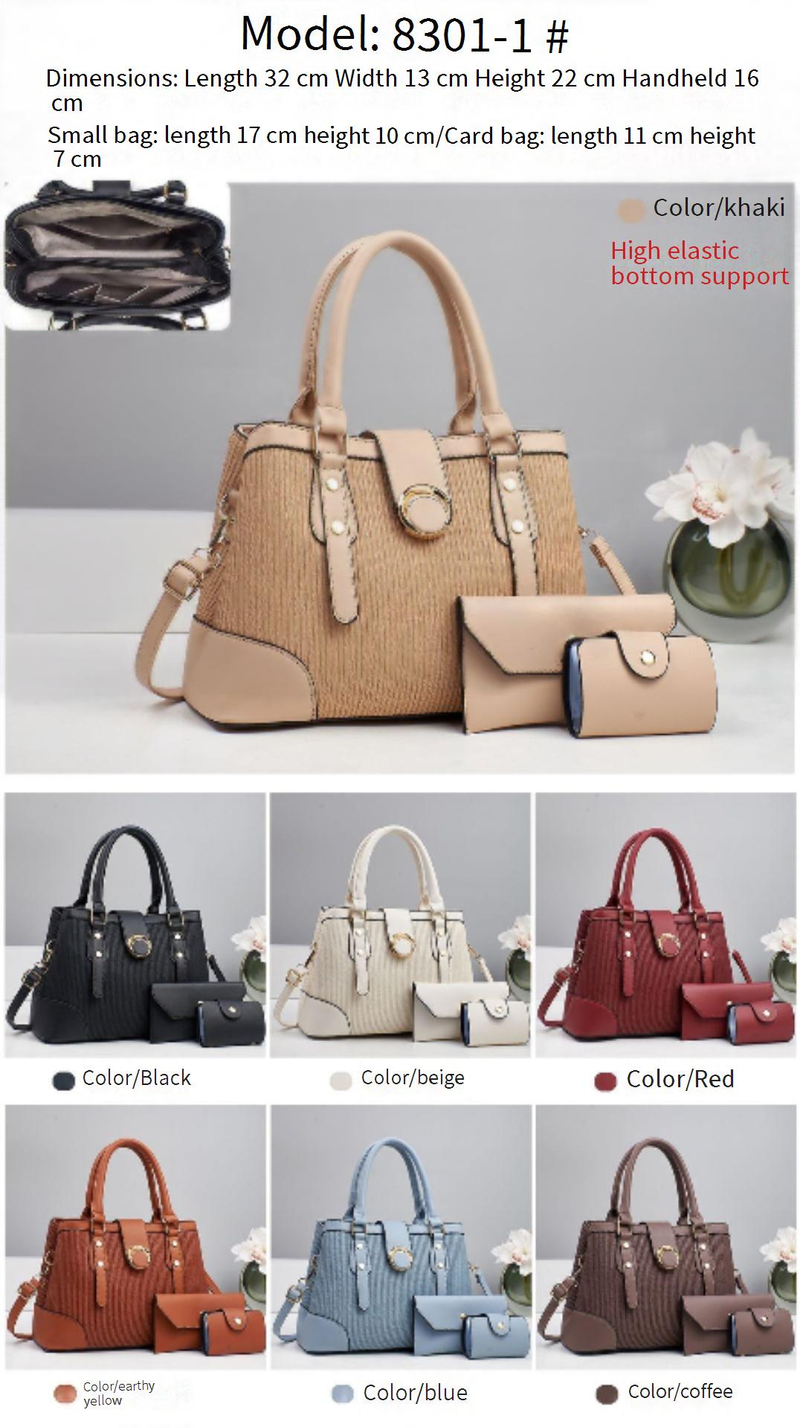 Damentaschen Gestreifte Handtasche Tasche Mutter-Kind-Tasche Dreiteiliges Set Mode Schulter Messenger Bag Damentasche Klassische Taschen_voghion.com