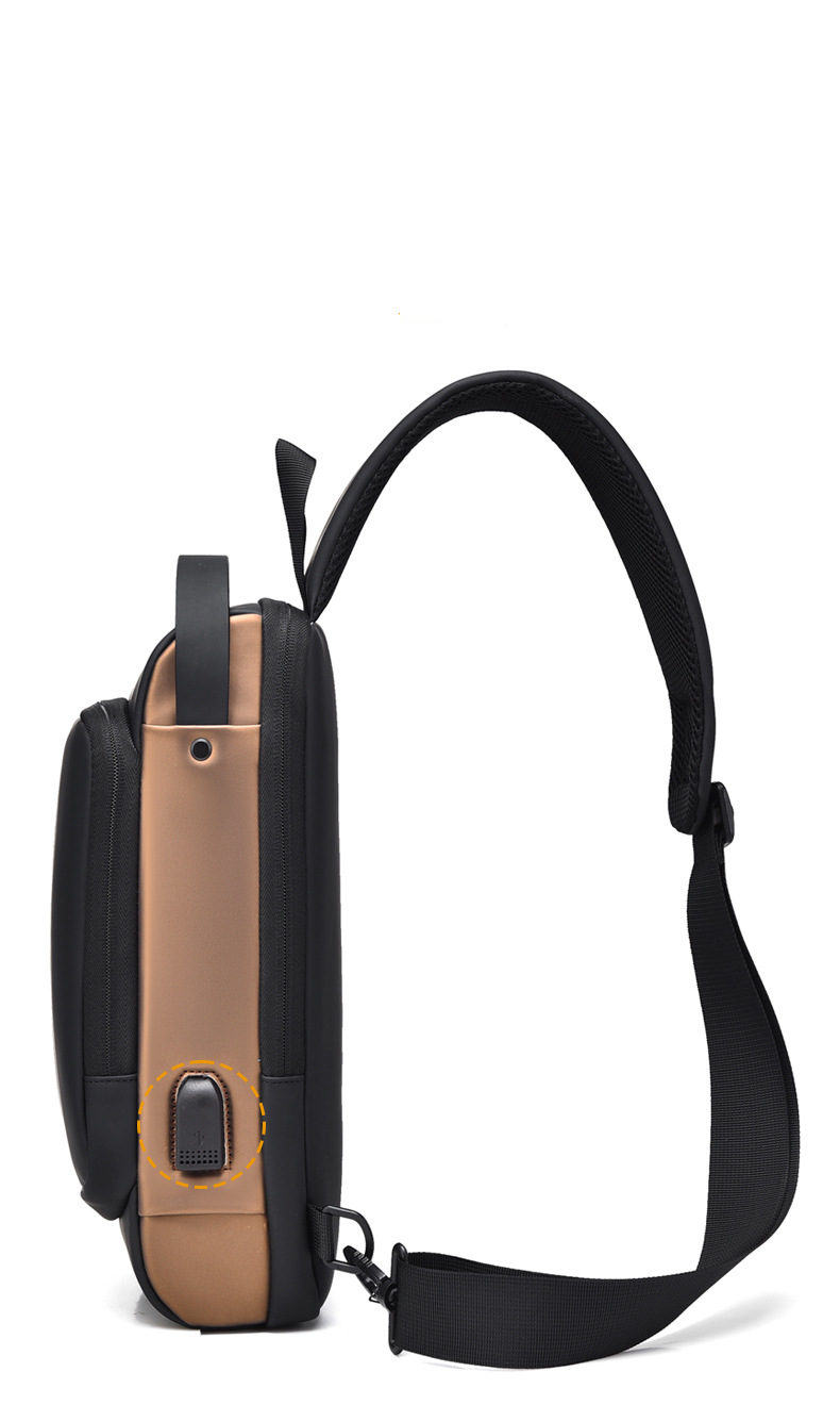 Men's Lightweight Crossbody Sling Bag - Waterproof Nylon Chest Bag For Travel, Gym & Daily Use, Large Capacity With Adjustable Strap_voghion.com