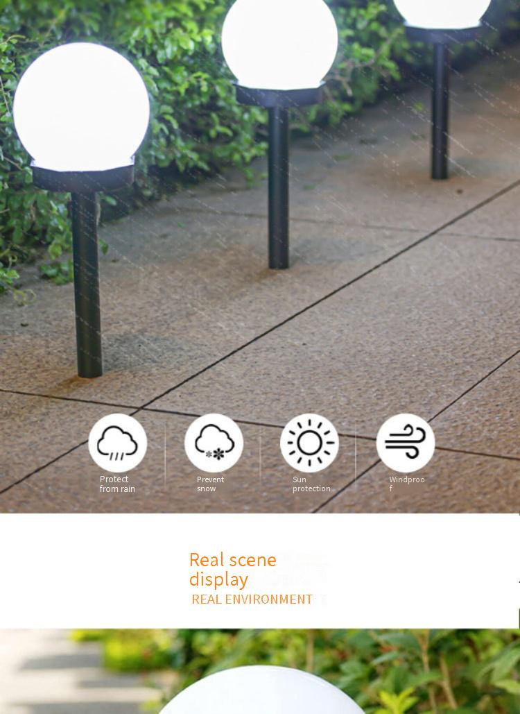 Solar Garden Lights Outdoor, 10cm White Sphere LED Landscape Lighting, Waterproof Lawn Decoration, Patio Pathway Lights For Yard_voghion.com