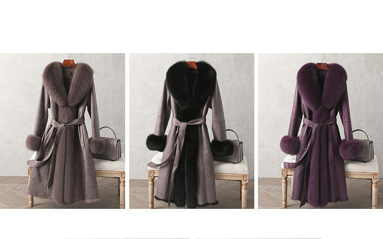 Cappotto lungo ed elegante in pelliccia sintetica di lusso da donna, in morbida pelliccia di coniglio, vestibilità slim, invernale (nero, rosa antico)_voghion.com