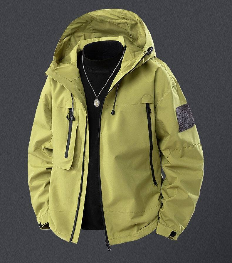 Giacca Urban Techwear – Giacca a vento con cappuccio streetwear primaverile (leggera, impermeabile, tasche con cerniera, S-3XL, estetica altamente funzionale)_voghion.com