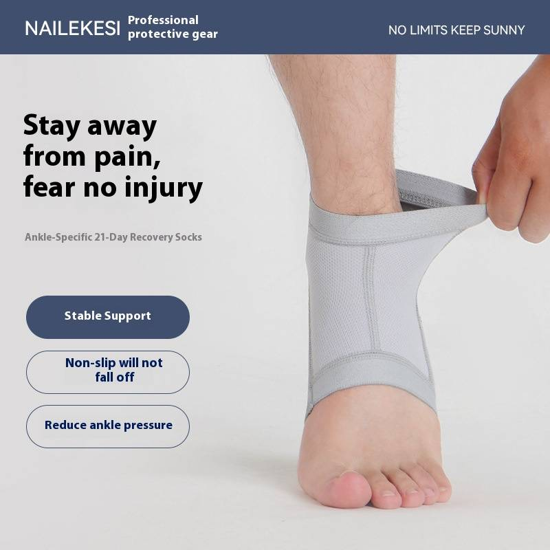 Nailisi Ankle Support Brace – Lightweight Breathable Sleeve For Basketball, Running & Tennis (S/M/L Sizes, Grey/Black)_voghion.com
