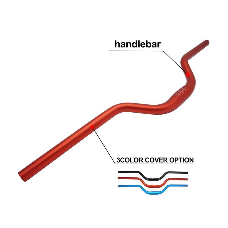 Aluminum Alloy Motorcycle Handlebar - High-Rise Off-Road Bike Handlebars For Enhanced Control & Comfort (74x11x4cm, Black/Red/Blue)_voghion.com