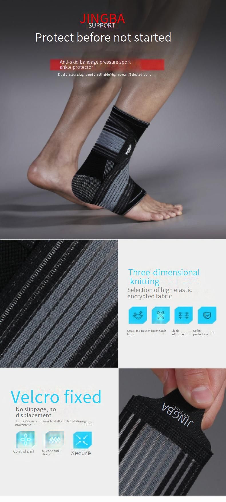 JINGBA Ankle Brace For Sports & Fitness - Breathable Support For Running, Basketball, Soccer, Jump Rope - Anti-Sprain Protection_voghion.com