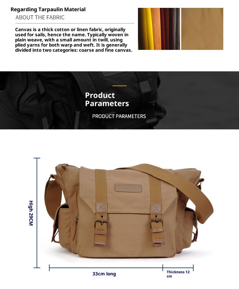 Vintage-Kameratasche aus Canvas für DSLR-Fotografie – wasserdicht, diebstahlsicher und stoßfest mit Stativgurt – perfekt für Outdoor-Aktivitäten und Reisen_voghion.com