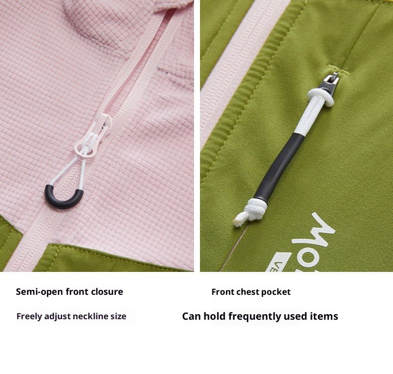 Fleece Mid-Layer Jacket – Lightweight & Warm Pullover For Hiking, Camping & Outdoor Activities (Sage Green, Khaki Grey-Purple, Blush Quartz)_voghion.com