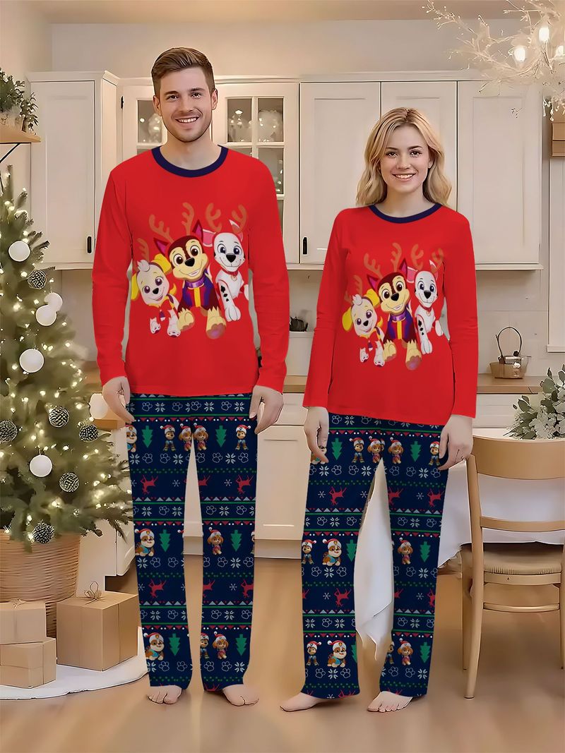 Tenues de Noël assorties pour toute la famille, imprimées en 3D : ensembles pull-over parent-enfant, manches longues et pantalons festifs, prêts pour les photos de fêtes._voghion.com
