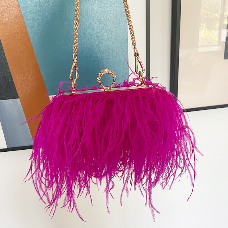 Borsa quadrata piccola moda da donna Borsa a tracolla con tracolla a catena in PU per donna_voghion.com