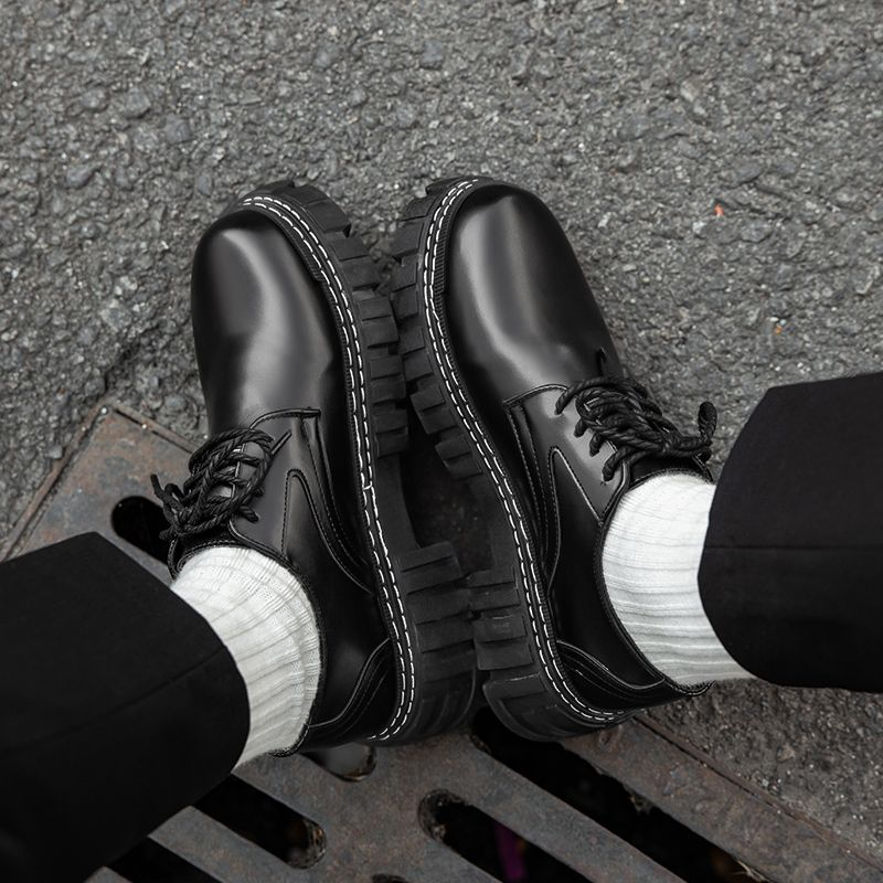 Neue schwarz/rot braun kleine leder business casual low-top herren schuhe_voghion.com