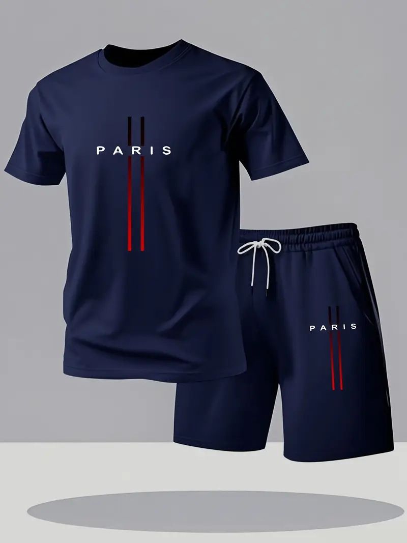 Ensemble de vêtements de sport pour homme - T-shirt à manches courtes à séchage rapide et tenue de sport décontractée et ample pour la course à pied et la salle de sport_voghion.com