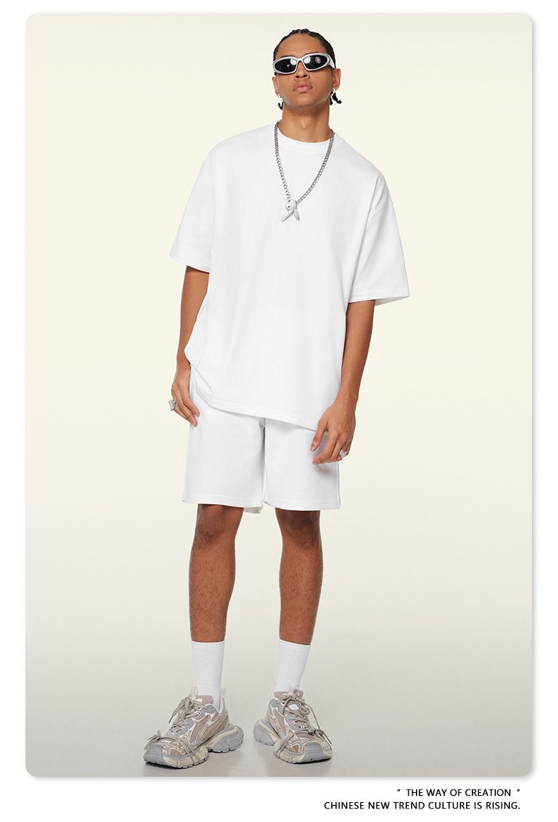 Herren 2024 Frühjahr und Sommer 280G Basic-Shorts, lockere Fünf-Punkt-Hosen der Jugendtrendmarke, Sommer-Herren-Shorts_voghion.com