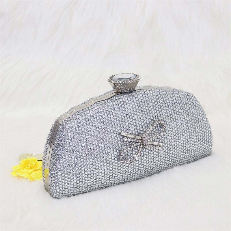 Set di borse e scarpe da donna Nigeria, popolari, con fiocco arancione e fibbia argentata, punta a punta, tacchi alti, comode scarpe e borse da festa da donna_voghion.com