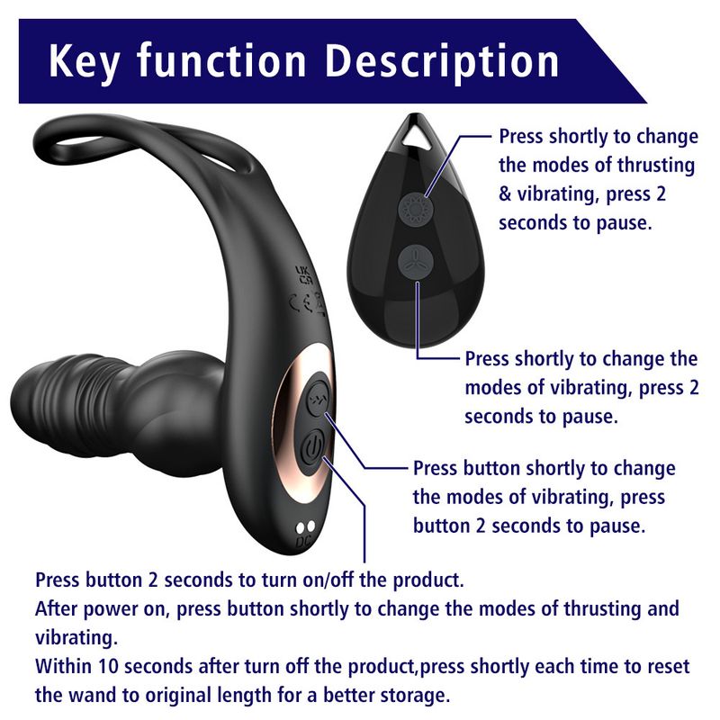 Shuangluosi Männlicher Doppelring-Prostatamassager, Spermaverriegelung, Teleskop-Analplug, vibrierender Masturbator, erotisch, tragbar_voghion.com