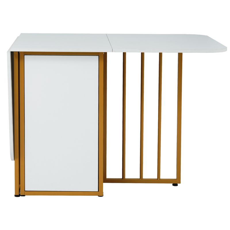 Klappbarer Esstisch Ausziehbar Mit Schubladen, Weiß_voghion.com