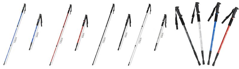 Outdoor Travel Hiking Three-section Telescopic Aluminum Alloy Straight Handle Climbing Walking Stick_voghion.com