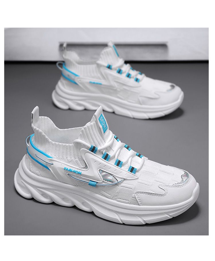 2024 Lente en zomer nieuwe dikke zolen Daddy Mesh ademende casual sport Live Flying Weave hardloopschoenen voor heren_voghion.com