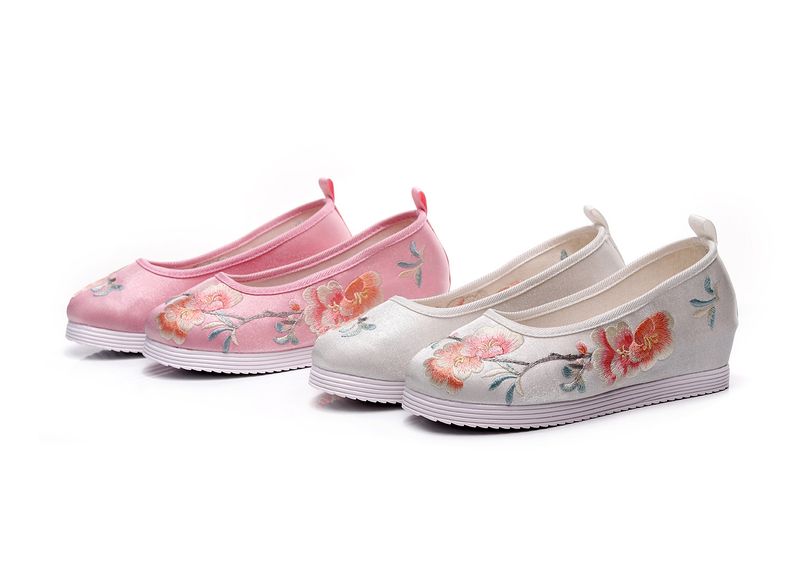 Scarpe da ballo da donna, punta tonda, stile Hanfu, primavera e autunno, costume antico in stoffa ricamata per studenti, spettacolo teatrale,_voghion.com