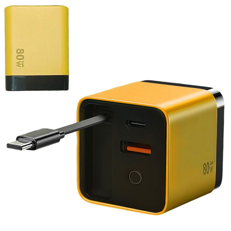 3 In 1 GaN Charger Retractable Phone Wall Plug Portable For Outdoor Travel ~_voghion.com