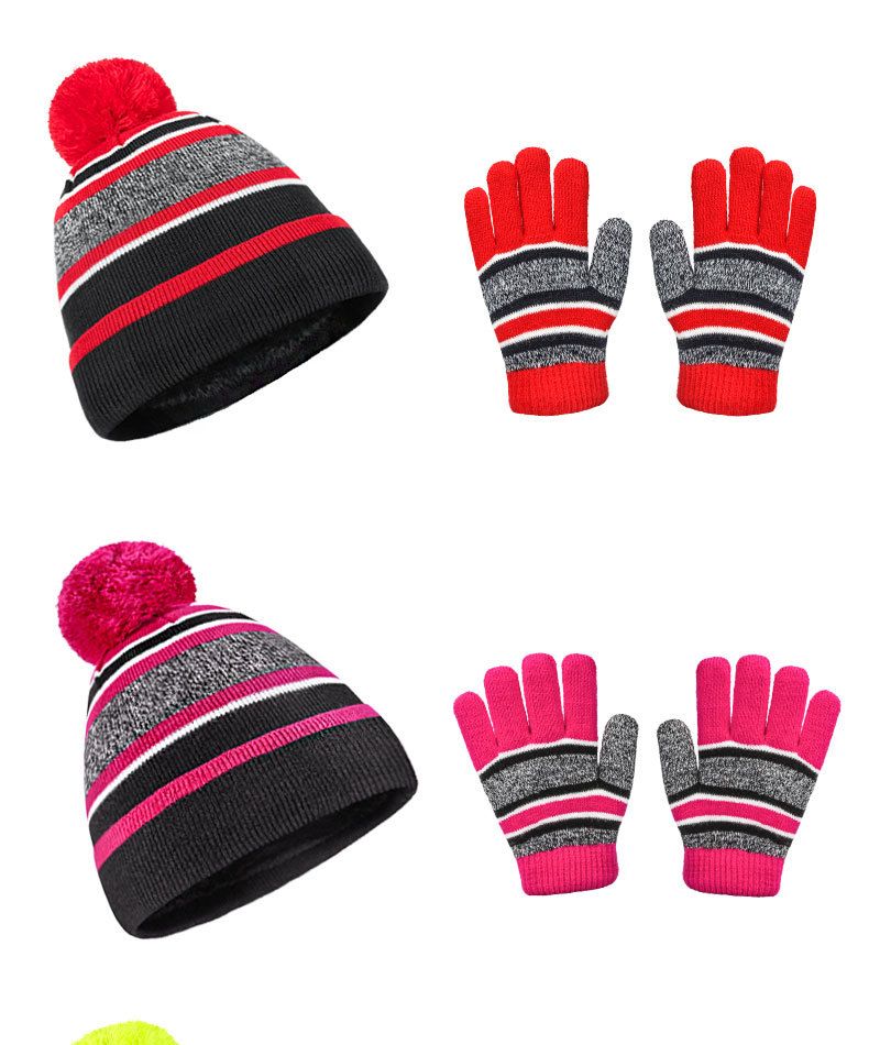 Set di sciarpa e guanti per bambini, cappello e guanti per bambini, due pezzi, invernali, in pile, caldi, a cinque dita, lavorati a maglia per bambini_voghion.com
