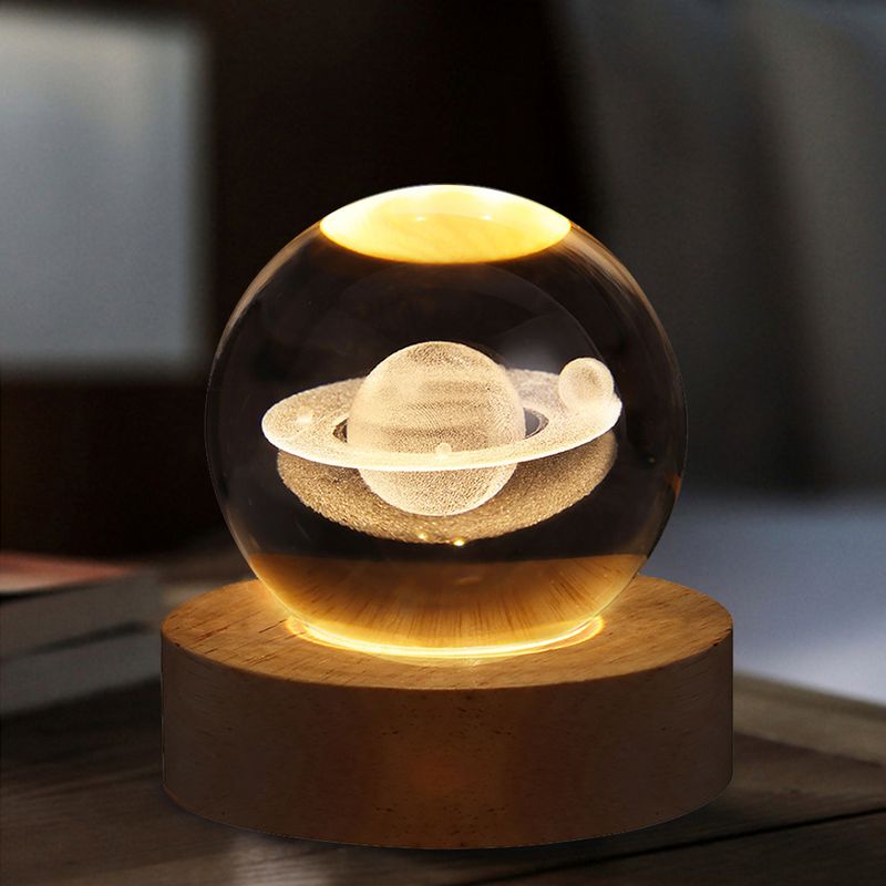 Lampada a sfera di cristallo 3D unica con proiezioni di galassie e pianeti, luce notturna USB per un'atmosfera accogliente, sfera al plasma_voghion.com