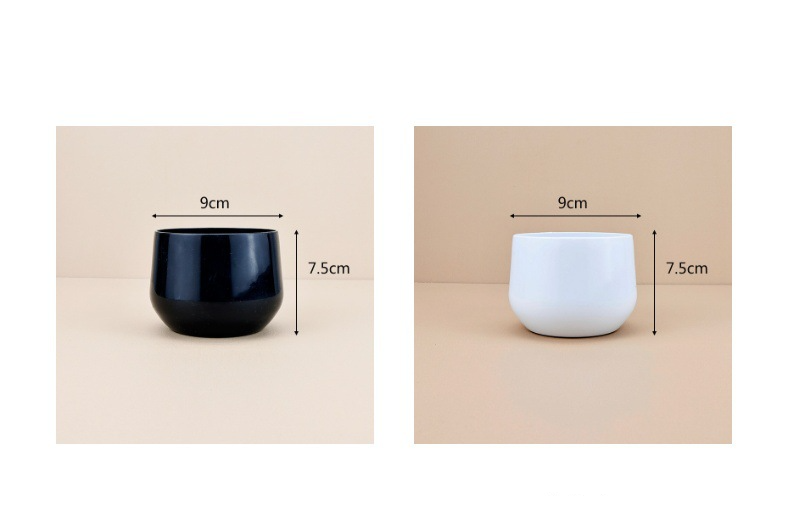 Heemmiwwelen einfachen Desktop wäisse Plastik Sukkulentendëppen kreativ Bonsai Blummenarrangement grousse Bauch klenge Blummendëppen_voghion.com