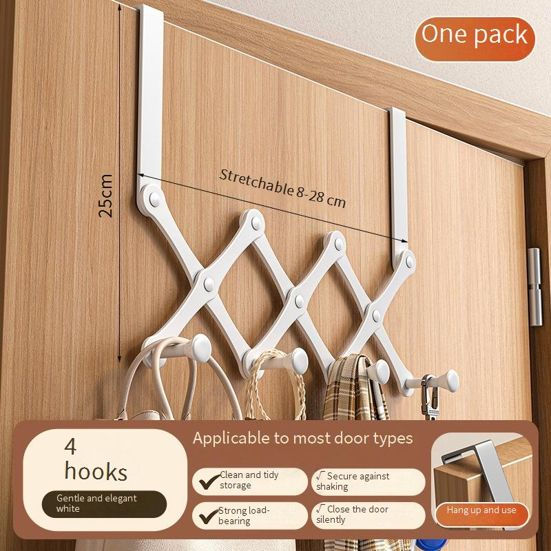 Home Storage Gancio per porta Punch Free Bag Rack di stoccaggio Camera da letto Gancio per vestiti Rack di stoccaggio Gancio per cappotto pieghevole in acciaio inossidabile_voghion.com