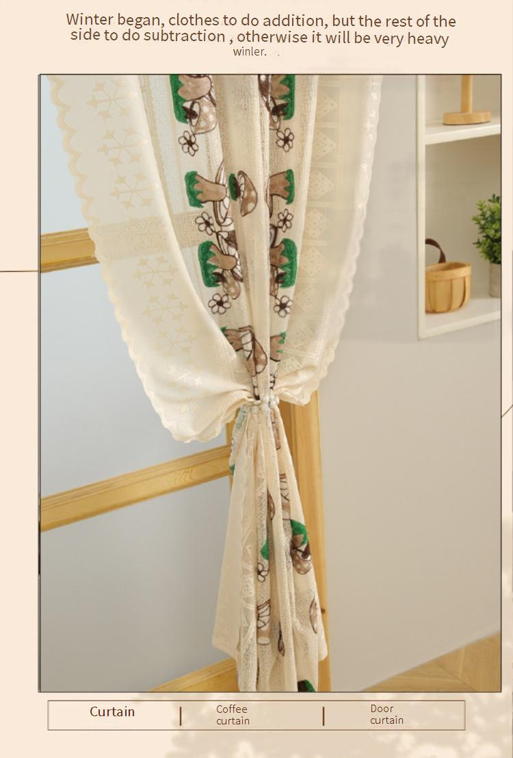 Moderne, bestickte, transparente Vorhänge – Spitzenvorhänge mit Schmetterlings- und Käfermotiven für das Wohnzimmer (140 x 260 cm, halbtransparent, 40–70 % Lichtfilterung, fertig zum Aufhängen)_voghion.com