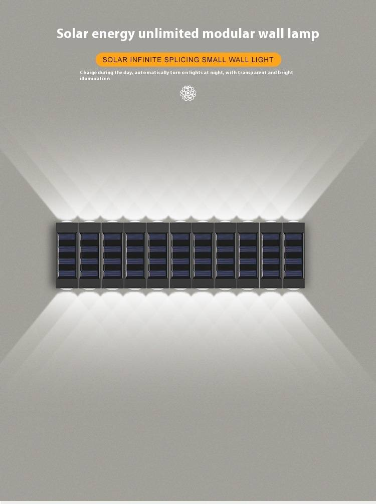 Solar-Wandleuchte für den Außenbereich, wasserdicht, LED-Garten-Atmosphärenlicht mit Up- und Down-Beleuchtung für Terrasse, Weg und Fassade_voghion.com