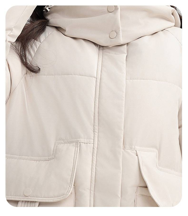 Women's Winter Long Puffer Coat With Hood, Oversized Fit, Thickened Down Alternative, Multiple Pockets, Knee-length Warm Jacket_voghion.com