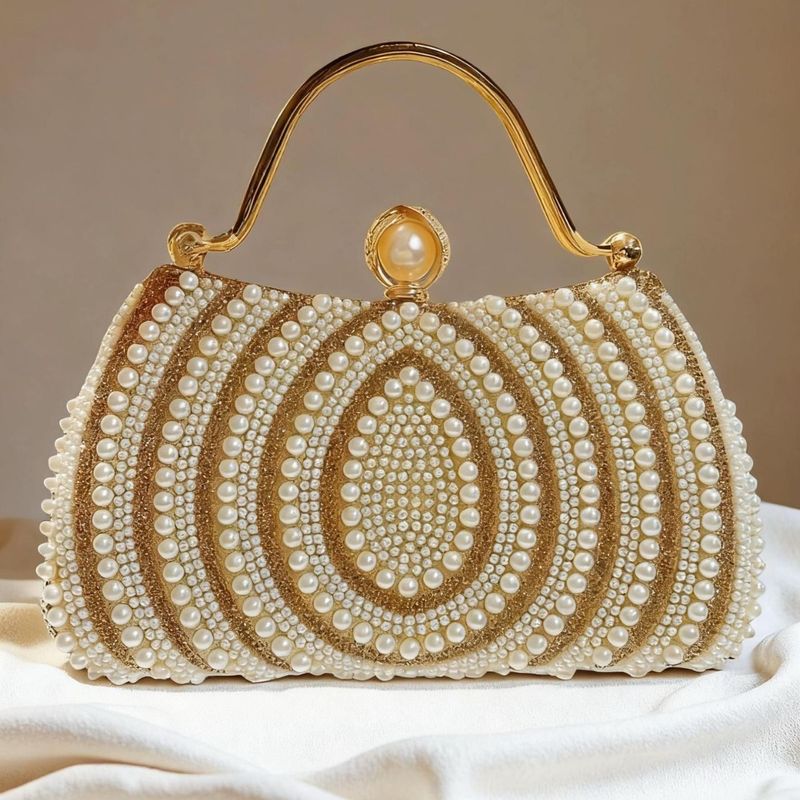 2025 Nuova borsa da sera alla moda con diamanti intarsiati di perle, piccola borsa a tracolla per feste_voghion.com