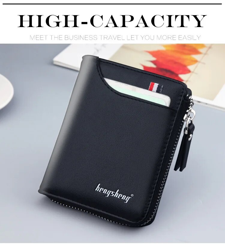 Brieftasche Für Männer Kurze Casual Carteras Business Faltbare Brieftaschen PU Leder Männlichen Billetera Hombre Kleine Zipper Geldbörse_voghion.com