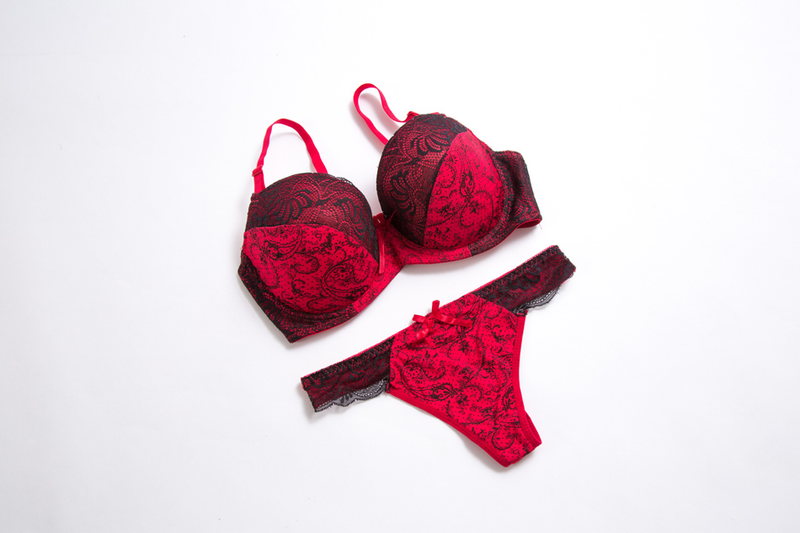 Sexy String Kant Push Up Bh Set Lingerie Vrouwen Ondergoed Intimi Borduren Bloemen Zwart Wit Big Size Bh Korte_voghion.com