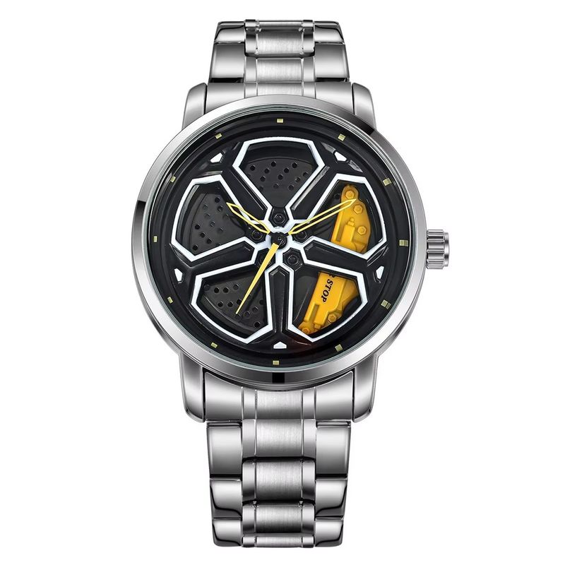 Fashionable And Cool Men's Watch Wheel Rotating Male Student Hollow Quartz Watch Box_voghion.com
