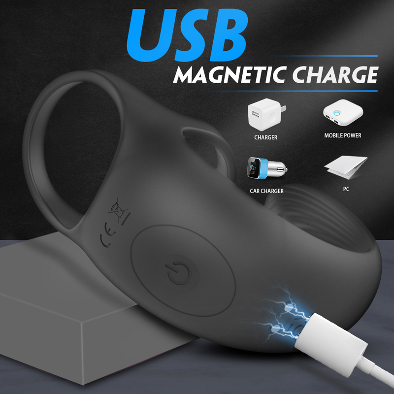 Vibratore per testicoli per uomo Anello Massr Dildo Giocattoli sessuali per uomo Cintura di castità Telecomando senza fili Prostata maschile_voghion.com