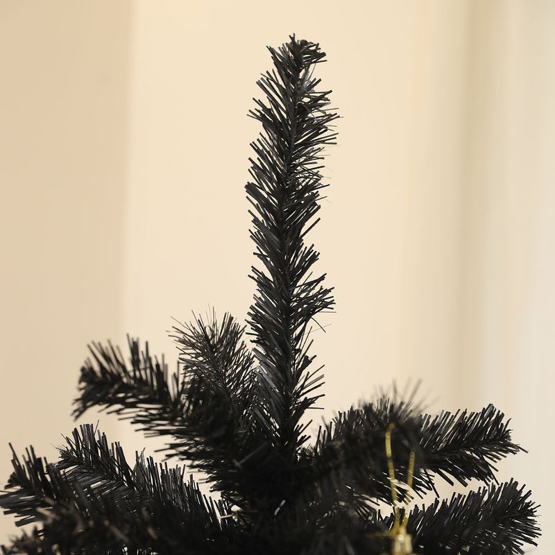 6ft Tall Artificial Christmas Tree, Unlit Xmas Tree With 1000 Branch Tips, Auto Open, Steel Base, Holiday Décor For Home Office, Black_voghion.com