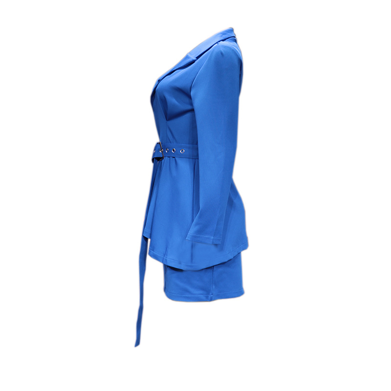 Costume et jupe professionnels de couleur unie pour femmes, ensemble deux pièces, automne et hiver_voghion.com