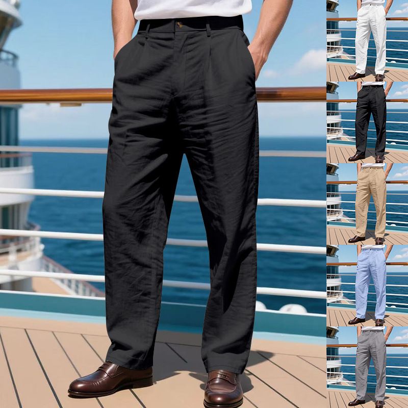 Herrenbekleidung Herren Freizeithose Sommer Dünne Lose Gerade Business Anzughose Herren_voghion.com