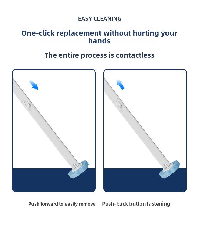 Disposable For Home Use, No Dead Angle Bathroom Toilet Brush, Wall-Mounted, Replaceable Head, Cleaning Brush_voghion.com