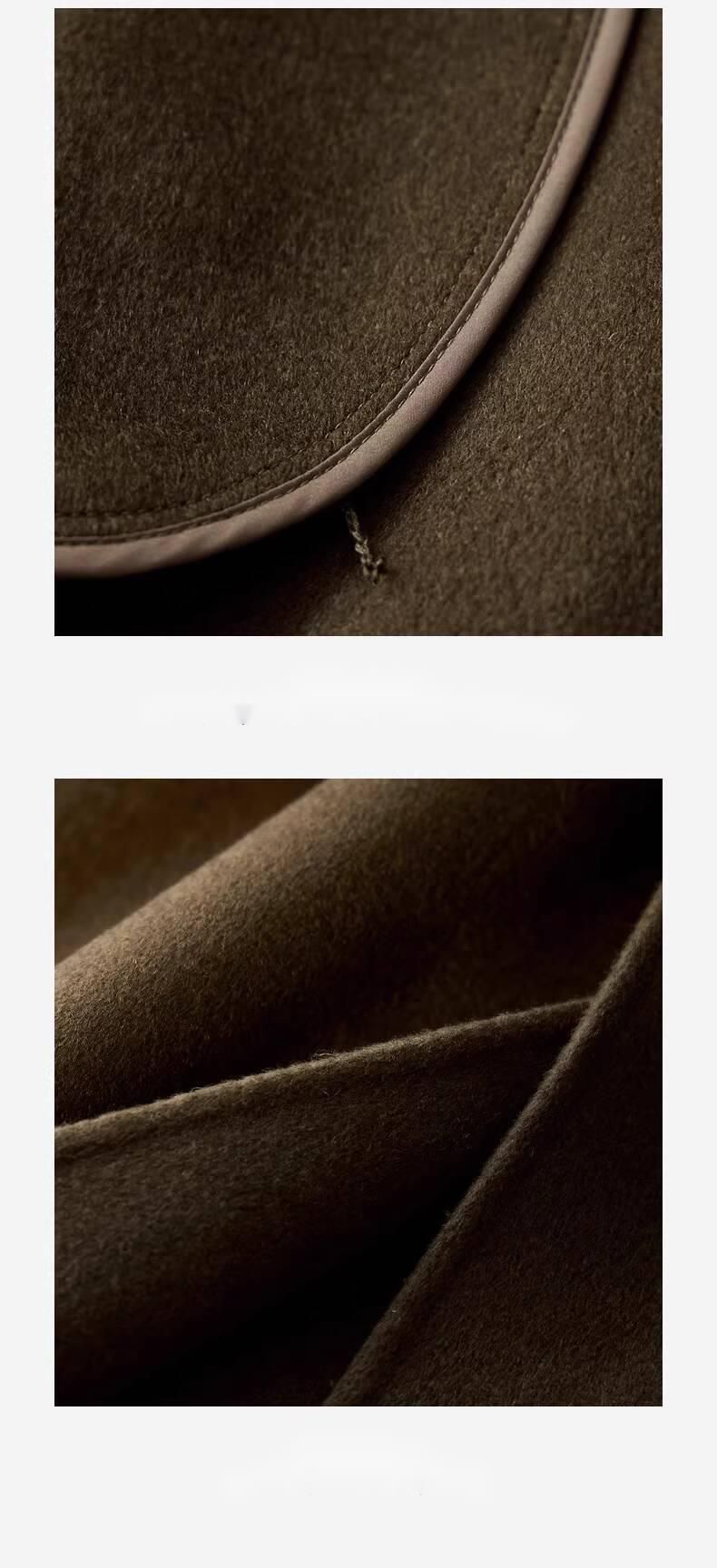 Double-Sided Woolen Mid-Length Coat For Men, Korean Style, Loose Fit, Turn-Down Collar, Casual Versatile Full Wool Suit_voghion.com