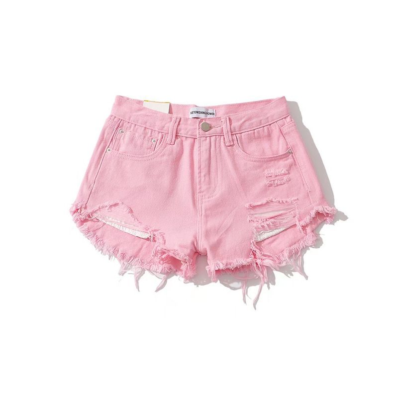 Spicy Girl Ausgefranste Denim Hot Pants Damen 2022 Sommer Neue Ins High Street Washed Ripped Slimming Shorts Trendy_voghion.com