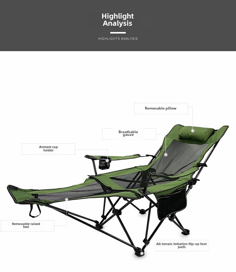 Εξωτερική κάμπινγκ πτυσσόμενη καρέκλα φωτισμού φορητό μπάρμπεκιου κάμπινγκ αυτο-οδήγηση ψαρέματος κάμπινγκ καρέκλα αναψυχής μεσημεριανό κάθισμα ανακλινόμενος_voghion.com