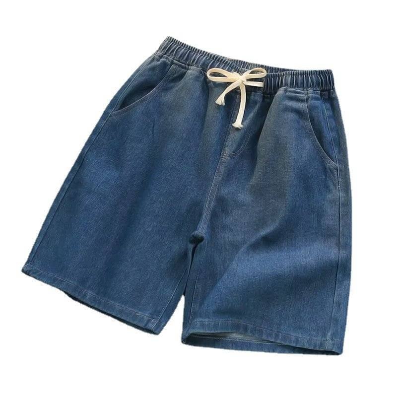 Männerkleeder Jeans Shorts Männer locker 5-Punkt Studentenhosen Moudemark Casual 5-Punkt Breetbeen Mëttellängt Hosen_voghion.com