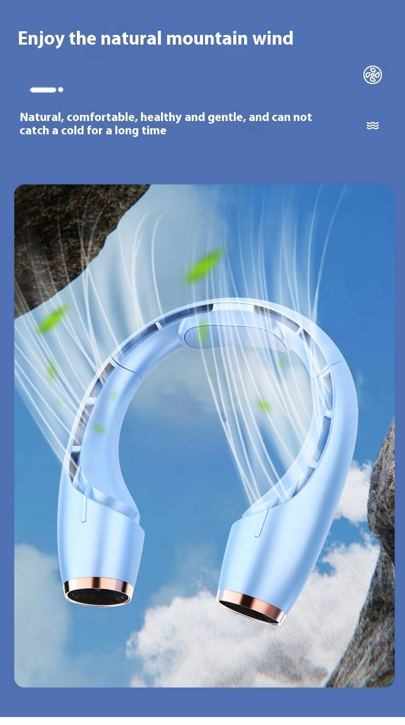 Ventilator de gât reîncărcabil USB - tehnologie de răcire cu semiconductori, funcționare silențioasă cu 3 viteze și afișaj digital_voghion.com