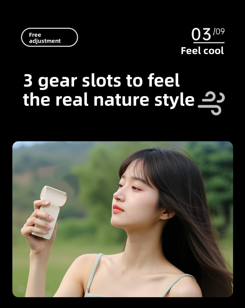 Ultra-High Speed Turbo Handheld Fan - 10,000 RPM Bladeless Design USB Rechargeable 3 Wind Modes Pocket-Size For Travel/Office (Black 4.7-Inch)_voghion.com