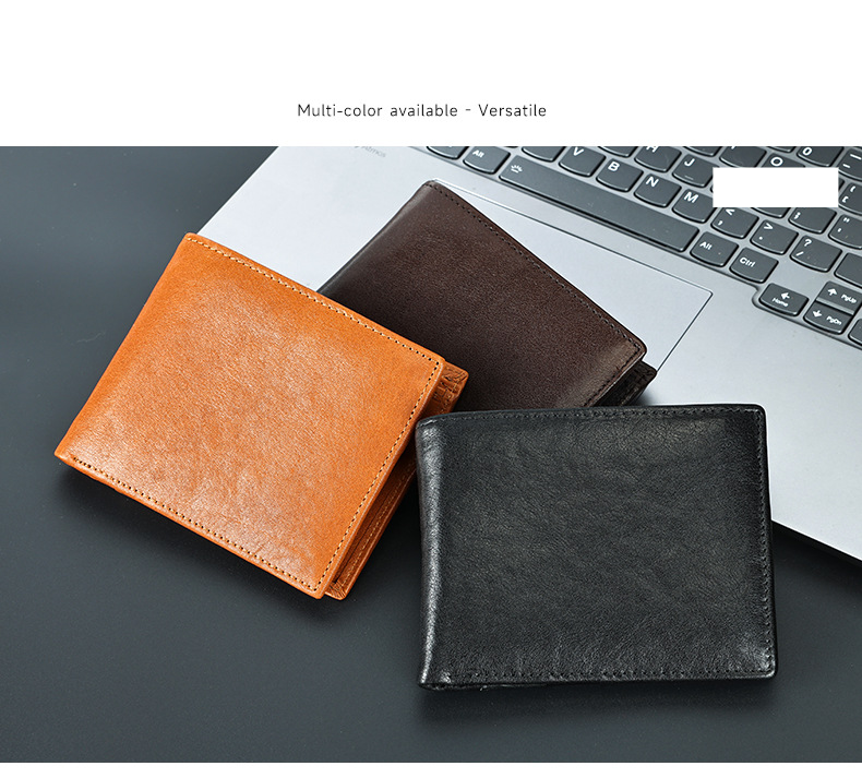 Russian New Vegetable Tanned Leather Men's Wallet Retro Embossed Coin Wallet High End Genuine Leather 2 Fold Wallet Men_voghion.com