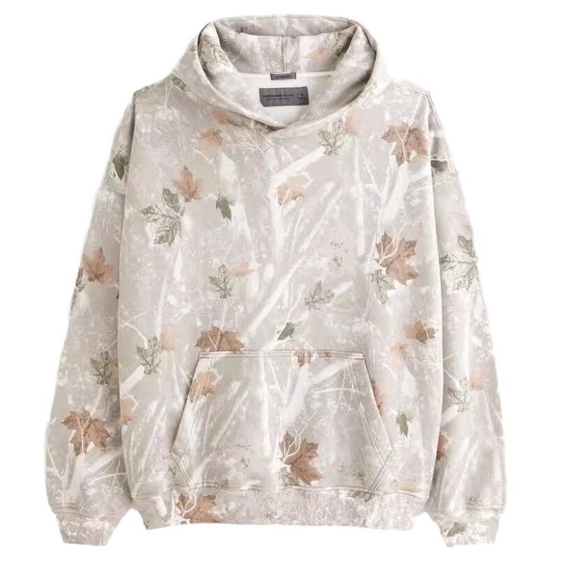 Felpa con cappuccio minimalista con stampa floreale 3D - Felpa casual unisex oversize da strada (XS-6XL, bianco/grigio/carbone, design con spalle scese)_voghion.com