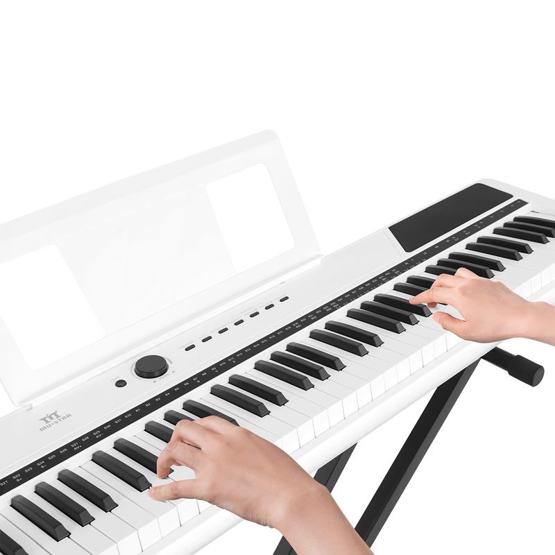 88-Key Digital Piano With LED Display, 128 Rhythms & 64 Demo Songs, Includes Stand, Pedal & Carrying Bag_voghion.com